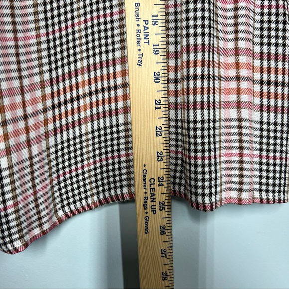 J.Jill Plaid Ruffle Blouse Womens M Fall Autumn Orange Pink  Button Up 100324 - Picture 7 of 8